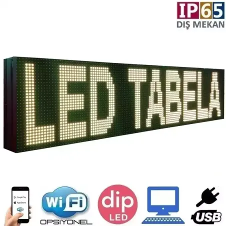 96x64 cm Çift Taraflı Dış Mekan Sarı LED Tabela Fiyatı ve Özellikleri