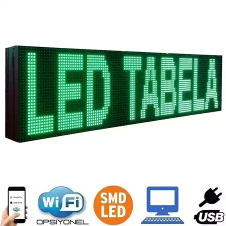 160x32 cm Çift Taraflı Yeşil SMD LED Tabela Fiyatı ve Özellikleri