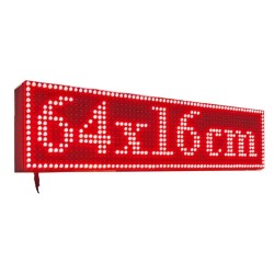 64x16 cm Dış Mekan Kırmızı LED Tabela | Wi-Fi & USB Destekli