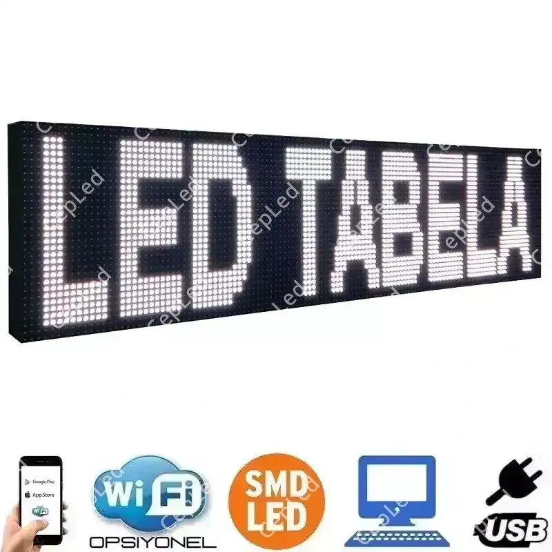 64x16 cm Beyaz SMD LED Tabela | CepLed