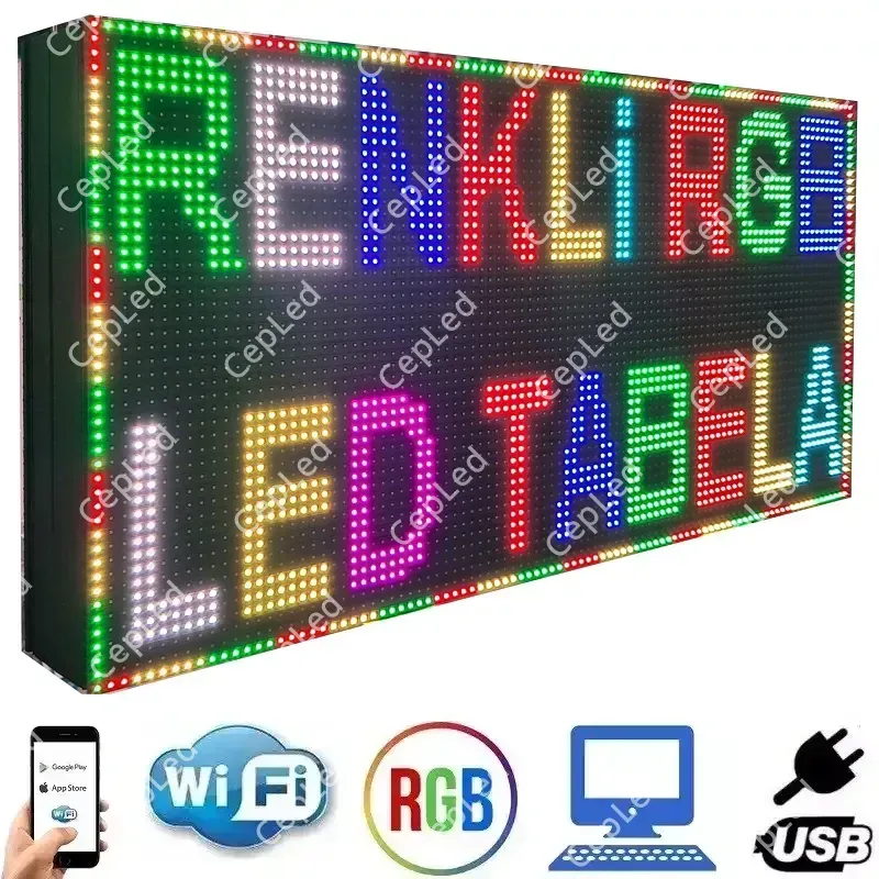160x48 cm Çift Taraflı Renkli LED Tabela Fiyatı ve Özellikleri