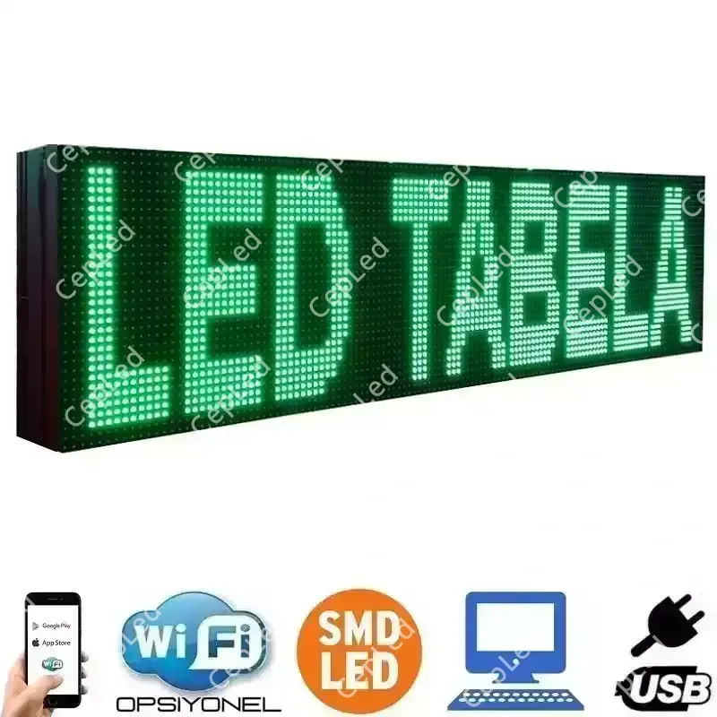 64x32 cm Çift Taraflı Yeşil SMD LED Tabela Fiyatı ve Özellikleri 64x32 cm Çift Taraflı Yeşil SMD LED Tabela Fiyatı ve Özellikleri