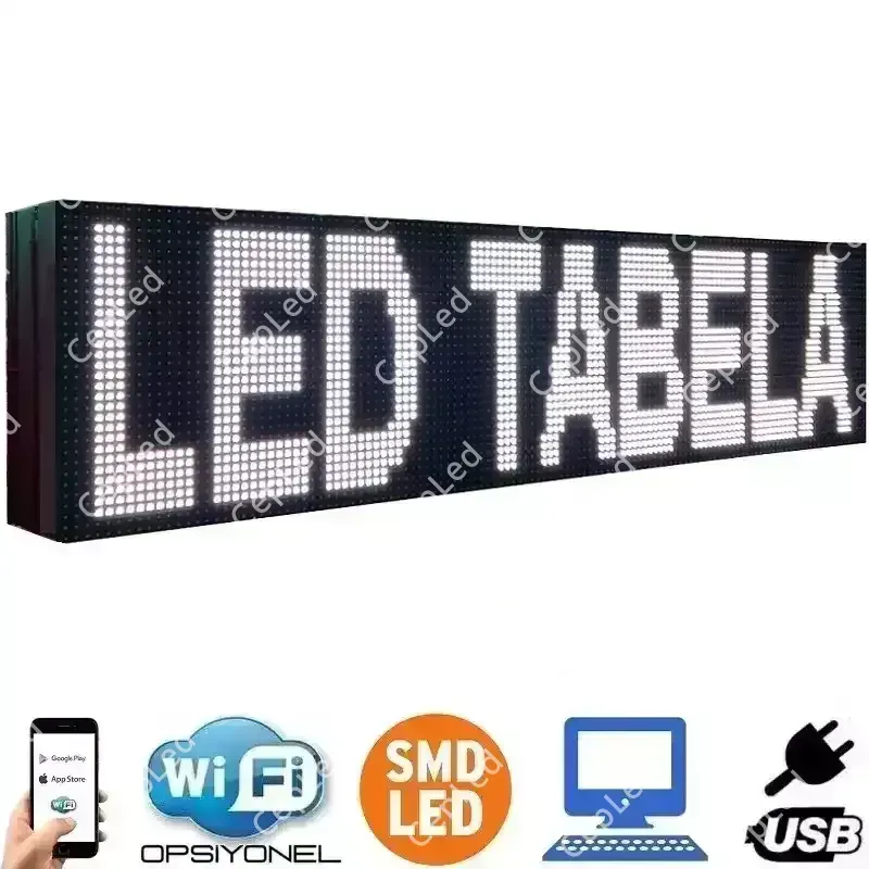 128x32 cm Çift Taraflı Beyaz SMD LED Tabela Fiyatı ve Özellikleri